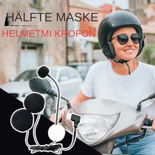 Helmet Headset - Noise Cancelling Technology Waterproof Motorcycle Microphone Wireless Communication Device | Outdoor Sports Hands-Free Earphones Type C Plug for Sports Interv — view 2