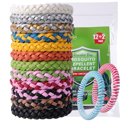 Diswoe Mosquito Repellent Bracelet 14 Pack – Plant-Based DEET-Free Bands