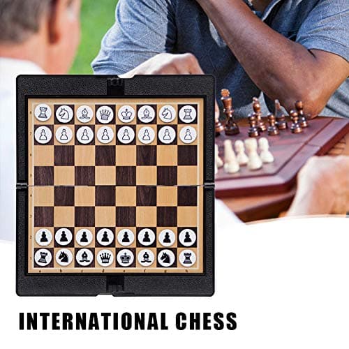 MIAOQI Foldable Magnetic Chess Set, Mini Pocket Student Mini Portable Traditional Fun Magnetic Folding Board Games for Travel School — view 6
