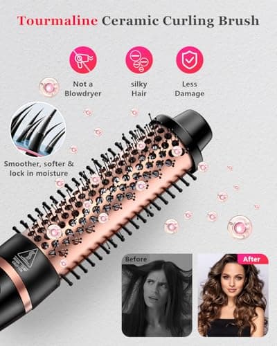5 in 1 Curling Iron, Hair Curling Wand Set with Thermal Brush and 4 Interchangeable Ceramic Curling Wands (0.35'' -1.25'') Fast Heat Up Dual Voltage Hair Curler for Women All Hair Types and Travel Use — view 3