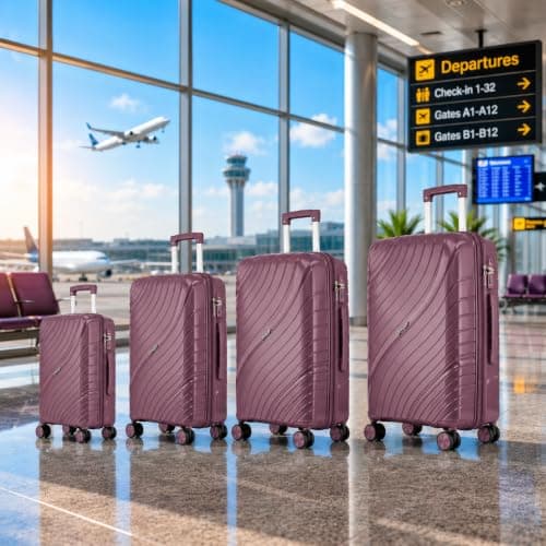 Fly Kite Luggage 28 Inch Large Suitcase 100% Polypropylene Hard Shell with Aluminium Trolley Handle, Real TSA 3 Digit Secure Lock 360° Smooth Wheels Lightweight Suitcase|Purple — view 6