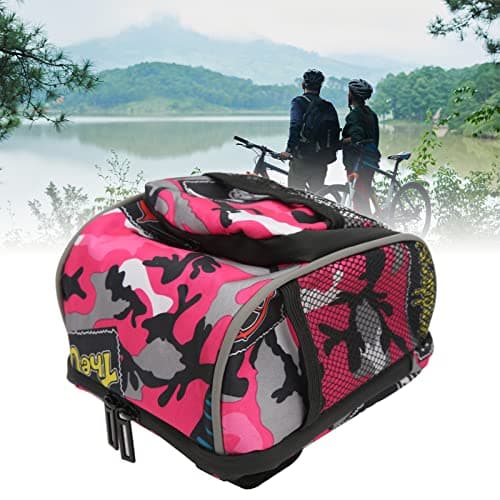 Handlebar Bag for Cycling, MotorcycleStorage Bag Multifunctional Reflective Belts Large Capacity for Travel (Pink)