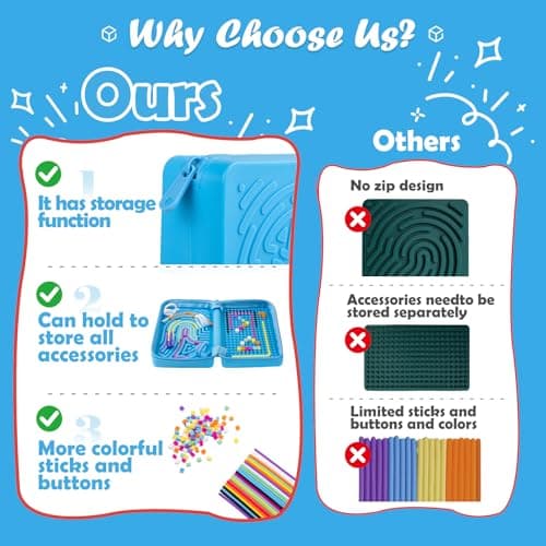Sensory Activity Board, Silicone Fidget Toys with storage for ADHD & Autism — view 5