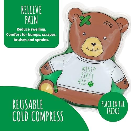 Mini First Aid Hot and Cold Gel Packs Reusable - Teddy Cold Compress for Kids Bumps, Scrapes and Sprains or Warm Compress for Muscle Aches and Pains, First Aid Kit Essential, As Seen on Dragons’ Den — view 2