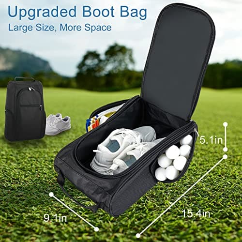 Upgrade Football Boot Bag, Premium Golf Shoe Bag with 3 Zipped Pocket — view 2