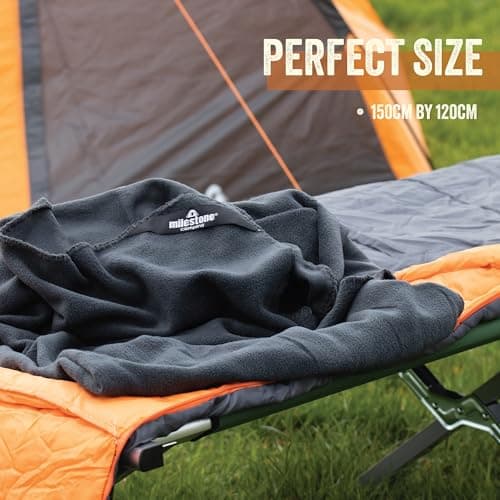 Milestone Camping 24680 Thermal Polar Fleece Blanket/Charcoal Colour / 150cm x 120cm / Great For The Campsite, Caravan Or Car — view 5