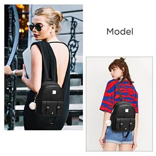 Gloppers Girls Mini Backpack Purse 3PCS Set Cute Faux Leather Rucksack with Shoulder Bag and Card Holder for Travel School (Gold Pink) — view 6