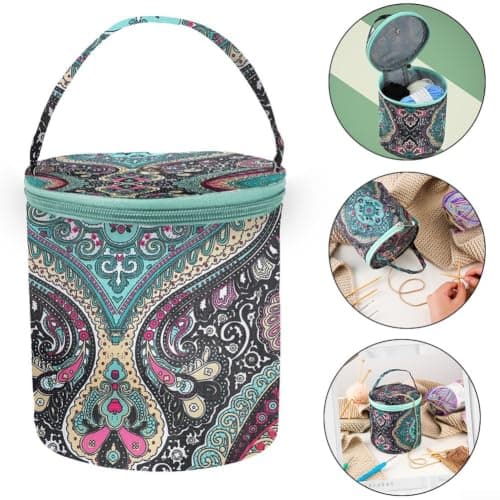 Yarn Storage Bag Waist Flower Woven Tote 5.5inch — view 3