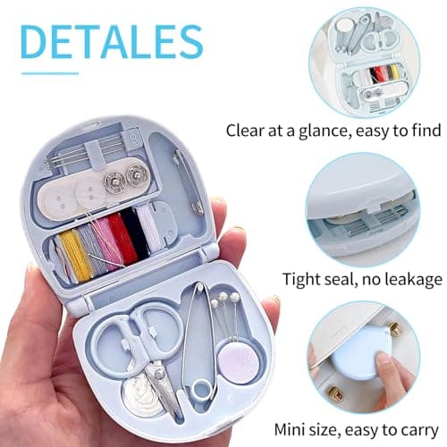 1 Pcs Mini Travel Sewing Kit – Small Portable Sewing Kit with Thread, Needle, Scissors – Emergency Repair Kit for Travel, Office, Home – Compact Case – Ideal for Beginners, Adults, Hotel Guests — view 3