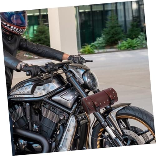 Cabilock Brown Pu Leather Motorcycle Side Bag Tool Organizer — view 3