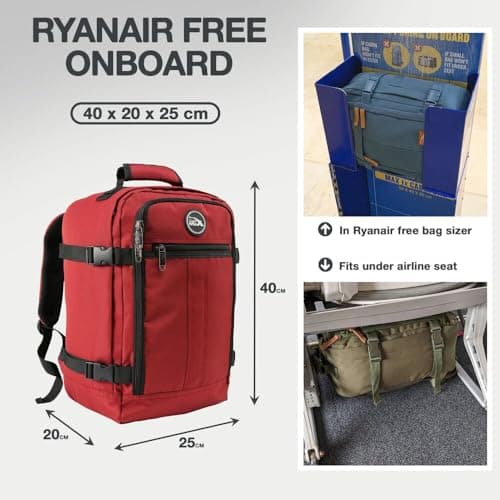 Cabin Max Ryanair Cabin Bag Underseat Hand Luggage Travel Backpack 40x20x25 — view 3