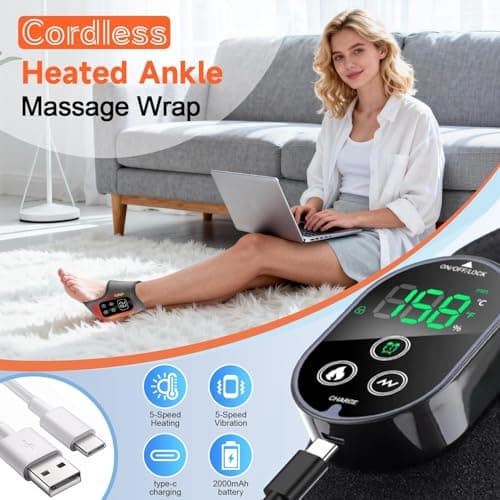 2PCS 3-in-1 Cordless Foot Massagers, Heated Ankle & Foot Massager — view 2