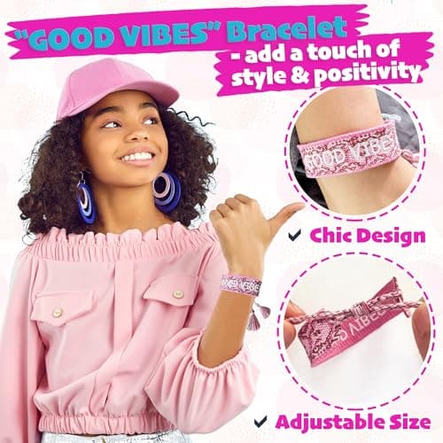 First Period kit for Girls | 22 PC Period Packs for Young Girls First Time | First Period Gift for Teen Girls with Sanitary Pad Storage Bag, Wipes, Bracelet, Eye Mask, Socks and More (Pink) — view 4