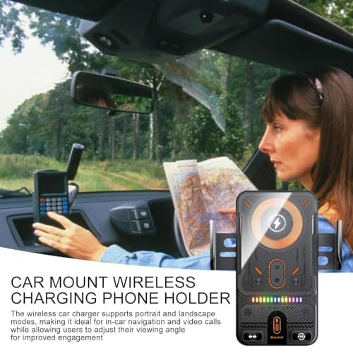 Fast Wireless Car Charger Mount | Auto-Clamping Charging Phone Holder With 360-degree Screen Rotation | Electric Rotating Wireless Charging Bracket for Business Trip Family Travel Daily Commute — view 5