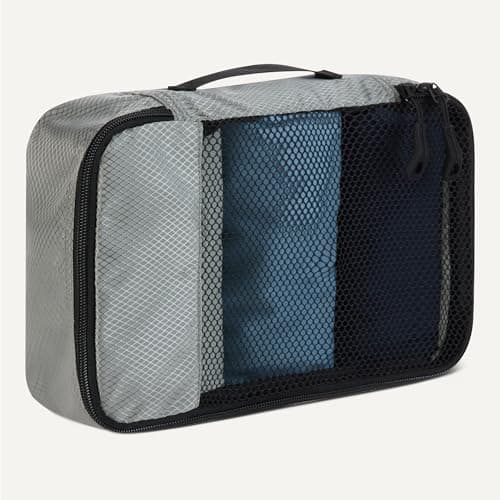 Amazon Essentials 4-Piece Packing Cubes Travel Accessories Set, Luggage Organiser with Double Zip, Mesh Top, Polyester, Small, Grey (Previously Amazon Basics) — view 4