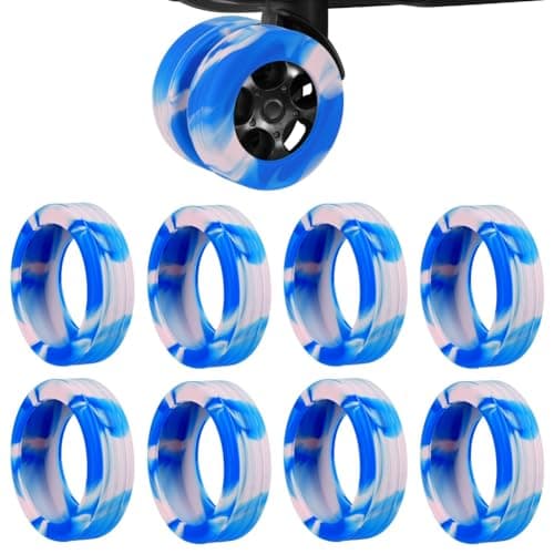 flintronic Luggage Wheel Protector, 8PCS Silicone Suitcase Wheel Covers, Reduce Noise Luggage Wheels Sleeve, Anti Scratch Luggage Wheel Protector for Most Suitcases