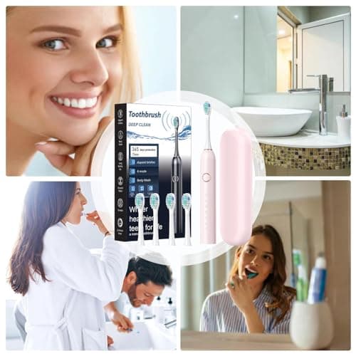 Adult Electric Toothbrush | Travel Electric Toothbrush | Rechargeable Lasts 180 Days 40000 VPM Deep Clean 6 Modes Toothbrush Includes Travel Case for Adults — view 4
