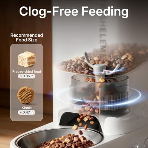 PETKIT Automatic Cat Feeder, WiFi Cat Food Dispenser with App Control, 304 Stainless Steel Bowl, 3L Capacity for Cats & Small Dogs, Anti-Clog Design for Dry & Freeze-Dried Food, Fresh-Lock Technology — view 5