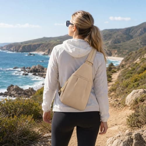 QhgPnt Khaki Chest Bag and Mini Backpack Anti Theft, Versatile Anti Theft Bags for Women, Travel Tote Bags, Width 21cm, Height 28cm, Crossbody Travel Sling for Daily Commuting — view 2