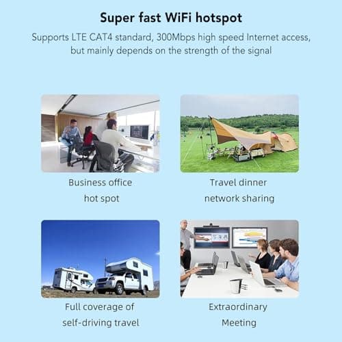 Culnflun 4G LTE CAT4 Mobile Hotspot, 300Mbps Super Fast, Connection with Up to 10 Devices, with SIM Card Slot, Rechargeable/Up to 8 hours life Battery for Travel — view 3