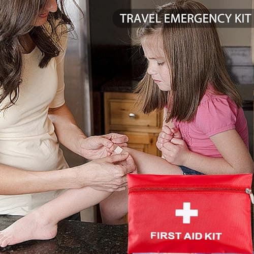 SSKHE Mini First Aid Kit - 20x14cm Compact Red Case | 12 Essentials for First Aid Kit Travel, Outdoor Enthusiasts (Hiking, Camping, Cycling) — view 6