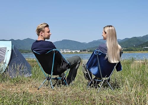MARCHWAY Lightweight Folding Camping Chair with Spring Lock, Stable Compact Portable for Outdoor Camp, Travel, Beach, Picnic, Festival, Hiking, Backpacking (Blue) — view 2