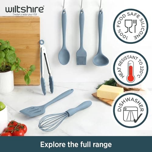 Wiltshire Silicone Mini Kitchen Tongs & Turner, Set of 2, Petrol Blue — view 4