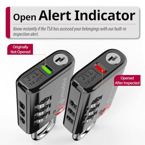 Fosmon TSA Accepted Luggage Locks, Open Alert Indicator 3 Digit Combination Padlock Codes Alloy Body for Travel Bag, Suit Case, Lockers, Gym, Bike Locks or Other (2 Pack) — view 2