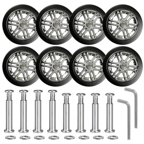 8 Pack 52mm Luggage Wheels Replacement Kit for Suitcase Caster Repair