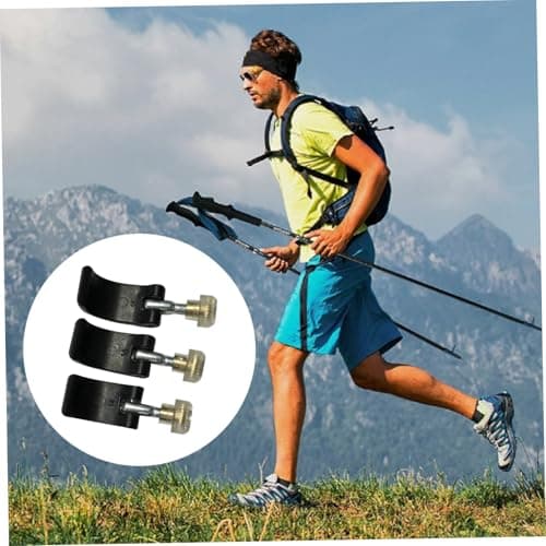 3Pcs Trekking Pole Lock, 3 Size Walking Pole Lock Handle, Strong & Sturdy Walking Stick Locking Clips, Replacement Trekking Pole Accessories — view 3