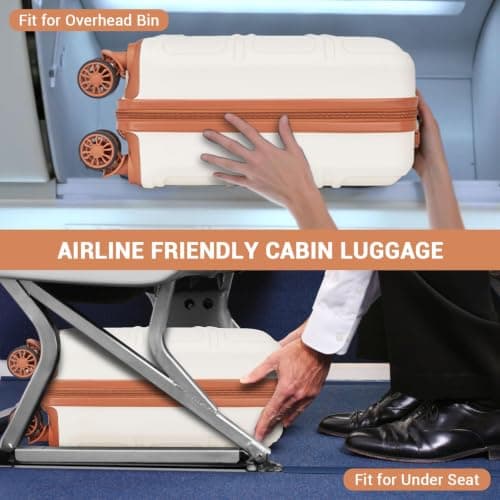 Kono Cabin Suitcase 45x36x20cm 16" ABS+PC Hard Shell Luggage for easyJet — view 2