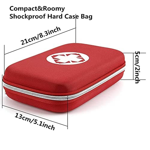 First Aid Kit Bag Empty Waterproof Medications Organizer Portable EVA First Aid Supplies Package Compact Lightweight Emergency Survival Rescue Cases Medical Kit for Home Car Travel Outdoor (Red) — view 3