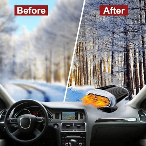 DSLIHA Car Heater 12v 150W Portable Car Heater for winter, Portable Auto Heater, Car Heater Fan with 2 in 1 Fast Heating/Cooling for Car Defroster Windshield Fast Defogger with Cigarette Lighter Plug — view 4