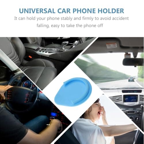 HAKIDZEL Self-adhesive Car Phone Holder Stand for Phone, Blue Silicone — view 3