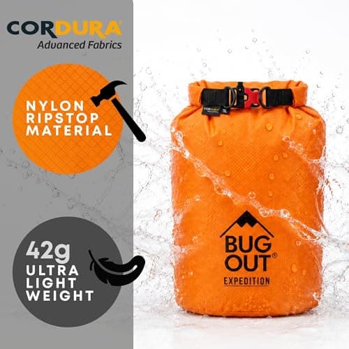 BUG OUT 5L Ultralight Dry Bag, Cordura Ripstop Nylon with Emergency Whistle — view 2