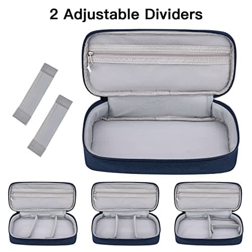 Yundoor Electronics Organizer Travel Case, Carrying Pouch Bag for Travel Essentials, for Cable, Charging Cord (Navy Blue) — view 6