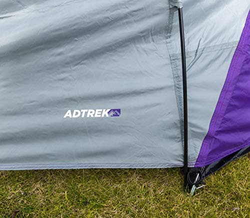 Adtrek Double Skin Dome 4 Man Berth Camping Festival Family Tent (Purple/Grey) — view 4