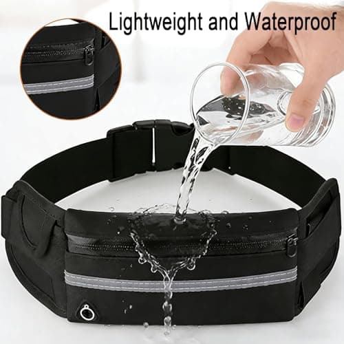 Anti-Theft Invisible Waist Bag, Travel RFID Fanny Pack for Women Anti Theft, Athleisure Travel Belt Bag with Water Bottle Strap, Multifunctional Wallet Bum Bags for Men (Black) — view 5