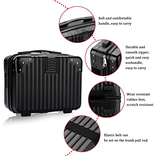 TOLIDA Makeup Travel Case with Elastic Band and Soft Handle, Black — view 5