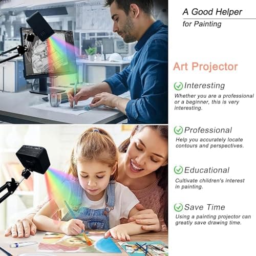 STDZQCWY Portable LED Art Projector for Tracing, HD Image Projection, with IOS/Android/WiFi/USB/HDMI Support, Desktop & Wall Canvas Projection, for Sketching, Painting & Cake Decorating — view 4