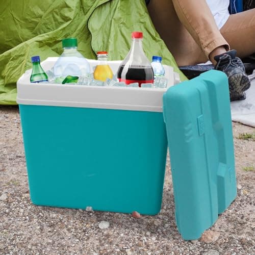 Daniel James Large Cool Box - 15L, 24L or 35L Insulated Cooler Box with Carry Handle & Lid for Ice Cold Food & Drink - Lightweight & Durable for Camping, Picnic & Travel (Turquoise, 24-Litre) — view 2