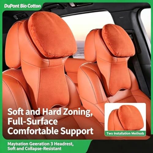 LiYaBaiHuo Car Neck Headrest Pillow for Lexus ES 350 2007-2026, Driving Seat Softness Travel Car Neck Pillow Fatigue Relief Ergonomic Design,D-Beige — view 2