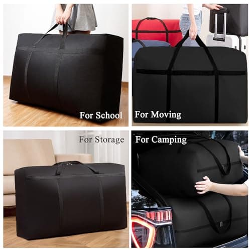 KXF 120L Large Capacity Storage Bag Waterproof Heavy Duty Moving Bag Sturdy Space Saver Saving Organiser Underbed Storage Organizer Large Clothes Box Packing Boxes for Duvet Blankets Bedding — view 6