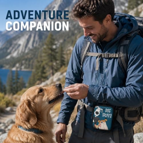 1 Piece Dog Treat Bag with Belt Clip – Paw Print Training Pouch, Zippered, Portable for Walking, Travel, Outdoor, for Puppy, Small Dog, Pet Owner — view 6