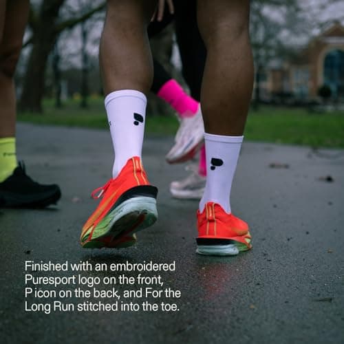 Puresport Performance Running Socks, White, Size S/M — view 6