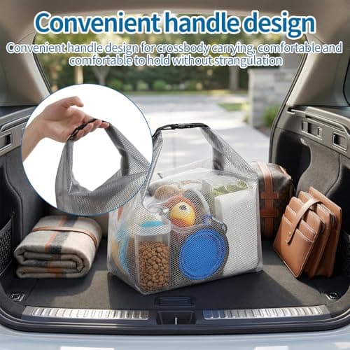 NEUSID 2 Pack Dog Food Travel Bag Roll-Top Closure, 7.7 L Dog Food Containers for Dry Food with 2 Foldable Bowls for Car Trips, Camping — view 6