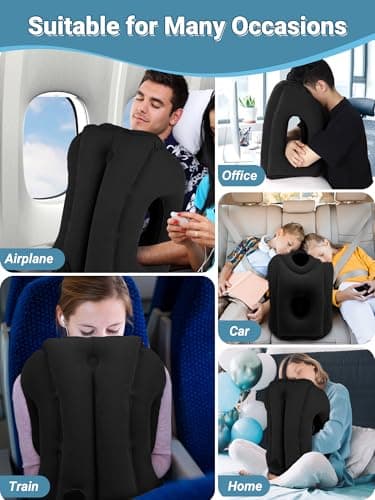 Maliton Inflatable Travel Pillow, Airplane Neck Support for Long Flights — view 5