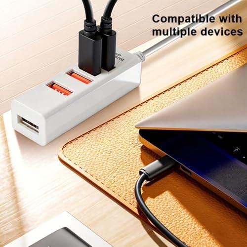 USB 2.0 Extension Cable with 4 Charging Ports USB Charging Hub Multi-Port for School, Airport, Public Space Travel — view 2