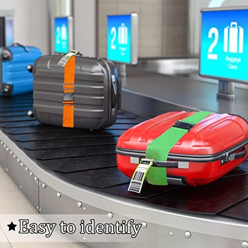 Luggage Suitcase Straps Set, Travel Accessories Thickened Luggage Belt with Quick Release Buckle, Adjustable Black Travel Luggage Straps for Suitcase Baggage (Orange, 2 PCS Set) — view 5