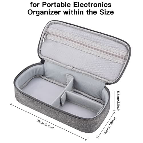 Yundoor Tech Organizer Travel Case, Electronics Carrying Pouch Bag for Cable, Charger & Cords (Dark Grey) — view 3